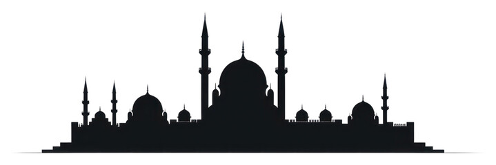 Sticker - PNG Mosque Silhouette clip art silhouette architecture building.