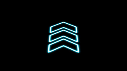 Wall Mural - Glowing directional arrow neon sign on black background. abstract glowing neon arrow illustration background.