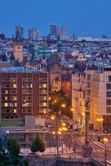 Wall Mural - Aerial cityscape evening view of Prague, capital city of Czech Republic, view from Letna park