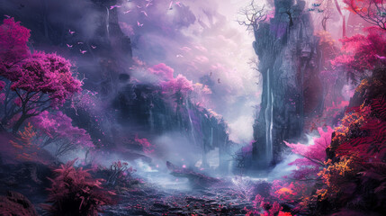 Wall Mural - Fantasy nature fairy tale landscape