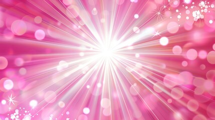 Pink and White Abstract Background with Starburst