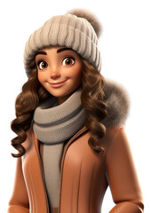 Poster - PNG Smiling cartoon winter adult.