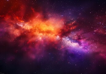 Canvas Print - Cosmic Nebula: Red & Purple Milky Way Galaxy