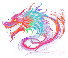 Wall Mural - PNG Dragon border pattern illuminated accessories.