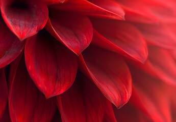 Sticker - Red Dahlia Flower Petals Macro Photography