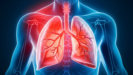 Diseases of the lungs in the picture lung cancer concept