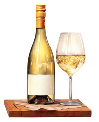 Canvas Print - PNG Wine glass bottle drink refreshment.