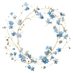 Sticker - PNG Real pressed forget me not flowers jewelry pattern circle.