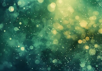 Wall Mural - abstract green bokeh background with light dots