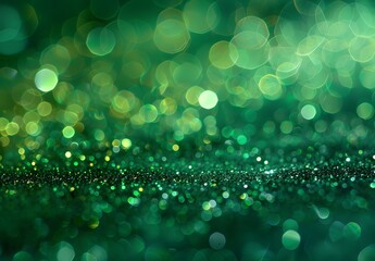 Wall Mural - green glitter bokeh background sparkle