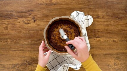 Wall Mural - Baking Gingerbread Bundt Cake with Caramel Frosting Ingredients