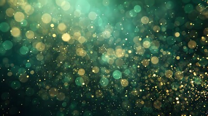 Wall Mural - abstract green glitter bokeh background