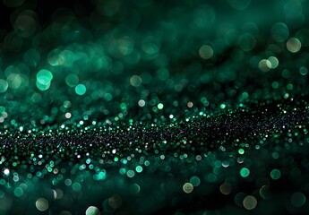 Wall Mural - abstract green glitter bokeh background