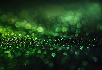 Wall Mural - abstract green glitter bokeh background