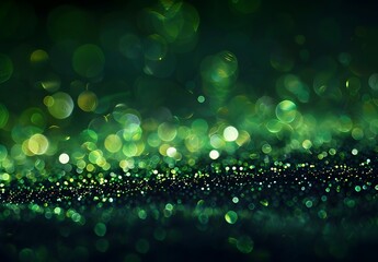 Wall Mural - abstract green glitter bokeh background