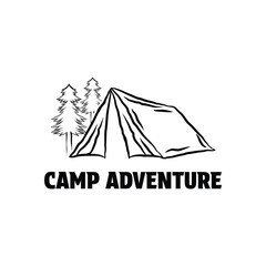 Wall Mural - camp tent logo design concept idea