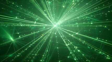 Wall Mural - green laser light rays and fireworks effect