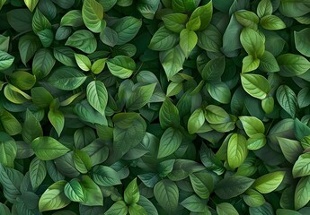 Wall Mural - seamless green leaf wall texture background