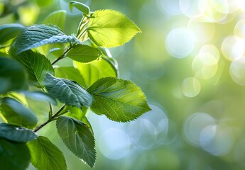 Poster - Sunlight Shining Through Green Leaves