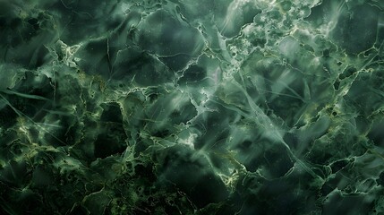 Poster - Dark Green Marble Texture with Veins