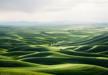 Sticker - Rolling Green Hills Palouse Landscape Photography