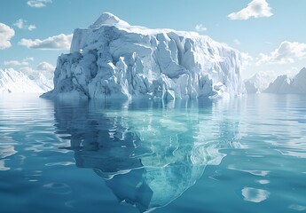 Wall Mural - Majestic Iceberg Reflection in Calm Waters