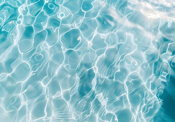 Canvas Print - Light Blue Water Ripples in Swimming Pool