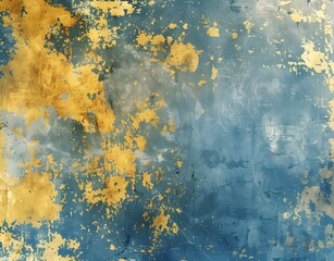 Sticker - Grunge Background With Golden Yellow And Blue Tones