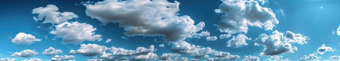 Wall Mural - Panoramic Sky with White Clouds and Blue Sky