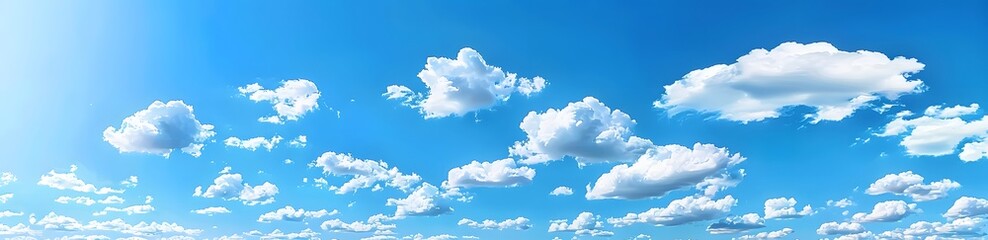 Wall Mural - Panoramic Blue Sky with White Clouds Banner