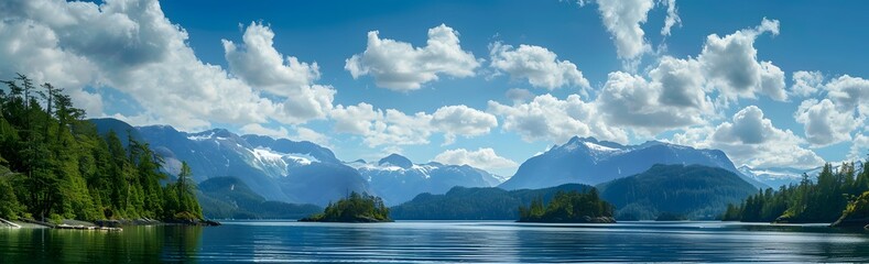 Canvas Print - Panoramic View of British Columbia's Majestic Mountains and Islands