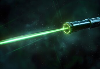 Poster - Green Laser Beam Direction Precision Sound Production