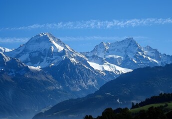 Sticker - Snow-Capped Alps Mountain Range Telephoto