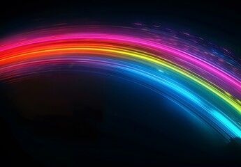 Wall Mural - abstract rainbow neon light arc