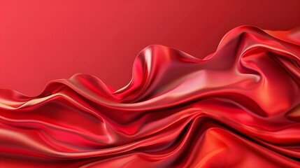 Sticker - Abstract Red Silk Texture Background