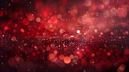 Wall Mural - Abstract Red Glitter Bokeh Background