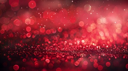 Canvas Print - Red Glitter Bokeh Lights Abstract Background