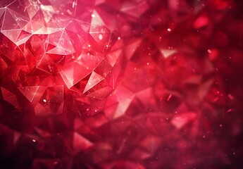 Wall Mural - abstract red crystal background with triangles and lights