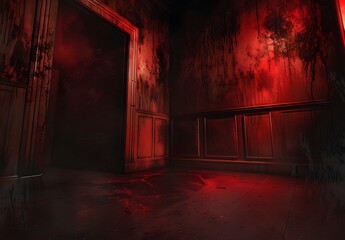 Creepy Red Room Horror Background