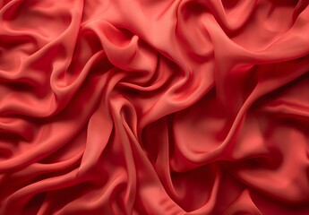 Poster - Red Fabric Texture - Soft Light,  Close-Up