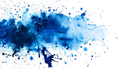 Poster - watercolor stain blue paint splatter