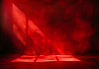 Wall Mural - red wall background with window light