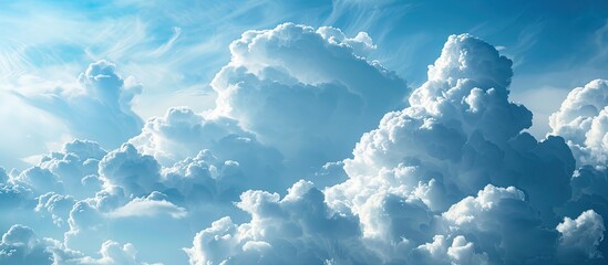 Poster - Cloud filled blue sky with copy space image before the impending rain