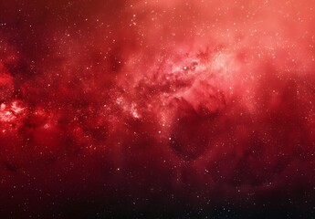 Canvas Print - Red Galaxy Night Sky Background with Stars