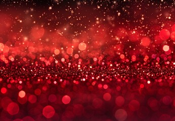 Wall Mural - red glitter bokeh background with glow