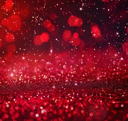 Wall Mural - sparkling red glitter background with bokeh lights