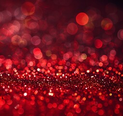 Wall Mural - red glitter bokeh lights background for valentine's day