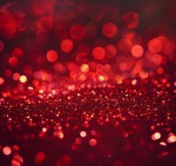 Wall Mural - red glitter bokeh background for valentines