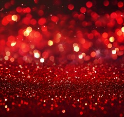 Wall Mural - sparkling red glitter bokeh background