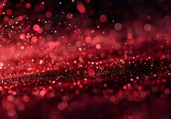 Wall Mural - red glitter particles & sprinkles on black